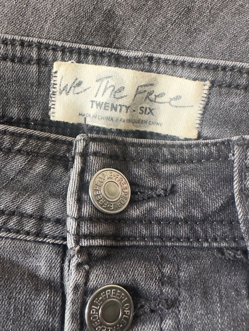 Free People "We The Free" faded black bootcut jeans with a button fly Size 26